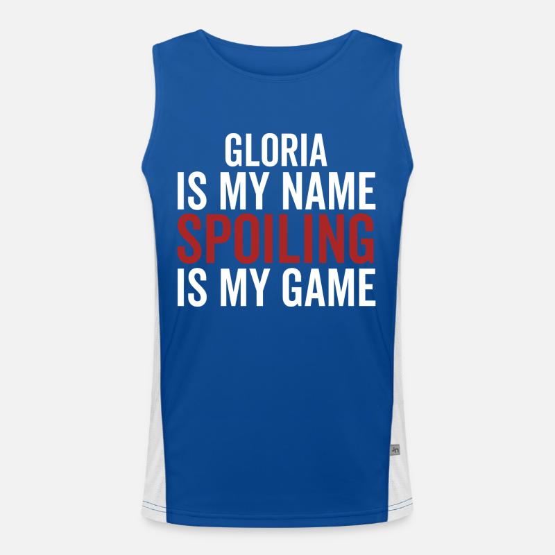 Gloria est mon nom Spoiling est mon jeu Débardeur respirant contrasté Homme 