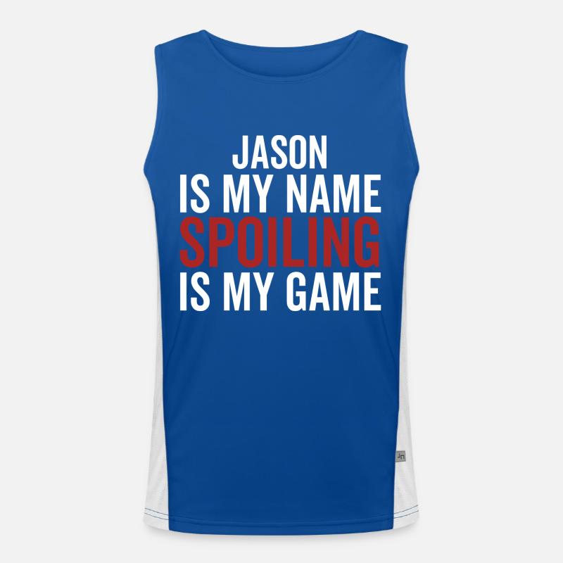 Jason est mon nom Spoiling est mon jeu Débardeur respirant contrasté Homme 