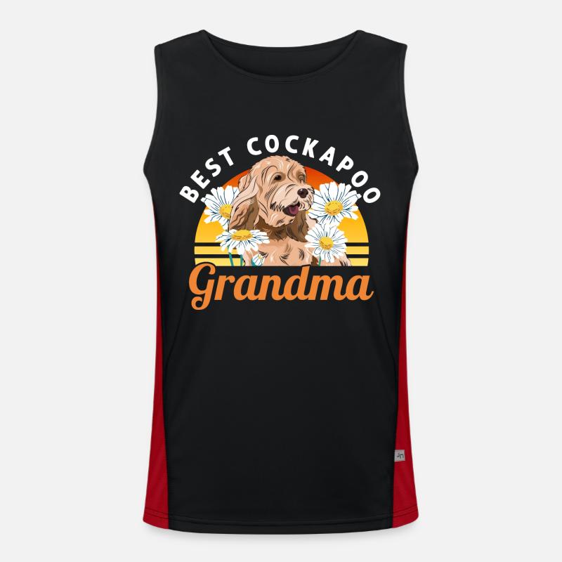 Cockapoo Hund Funktionelles Kontrast-Tank Top für Männer 