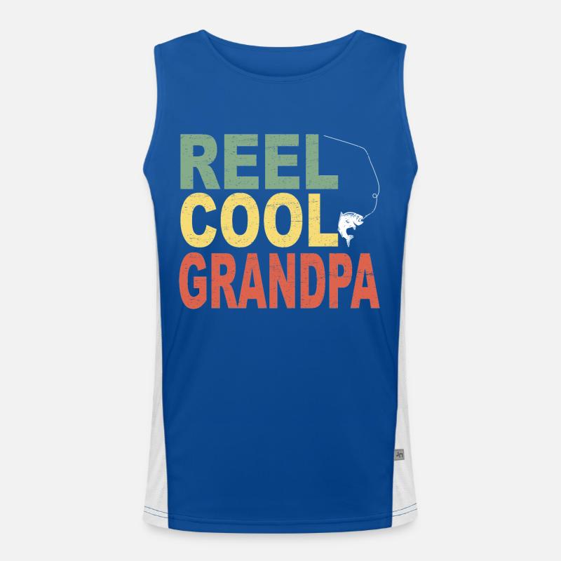 Fischen Opa Geschenkidee Funktionelles Kontrast-Tank Top für Männer 