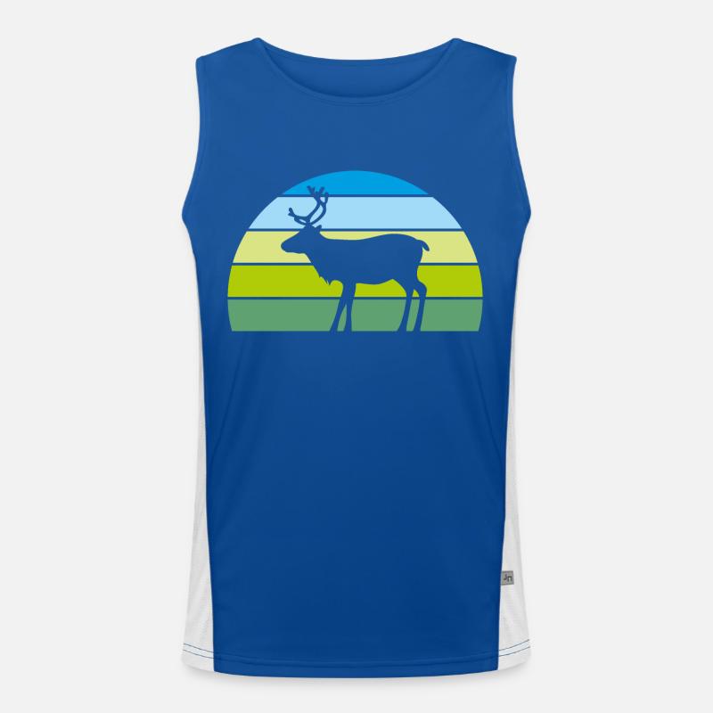 Silhouette eines Rentiers Funktionelles Kontrast-Tank Top für Männer 