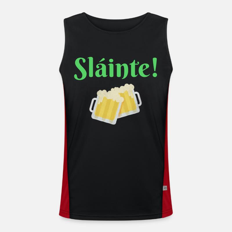 Sláinte St. Patrick's Day Trinkspruch Irland Bier Funktionelles Kontrast-Tank Top für Männer 