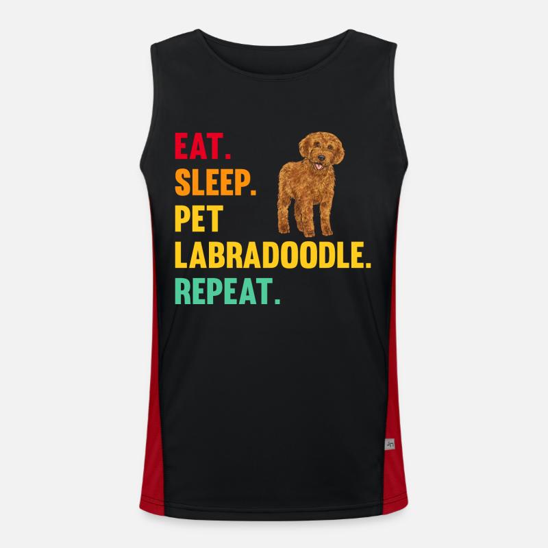 Labradoodle Hund Funktionelles Kontrast-Tank Top für Männer 