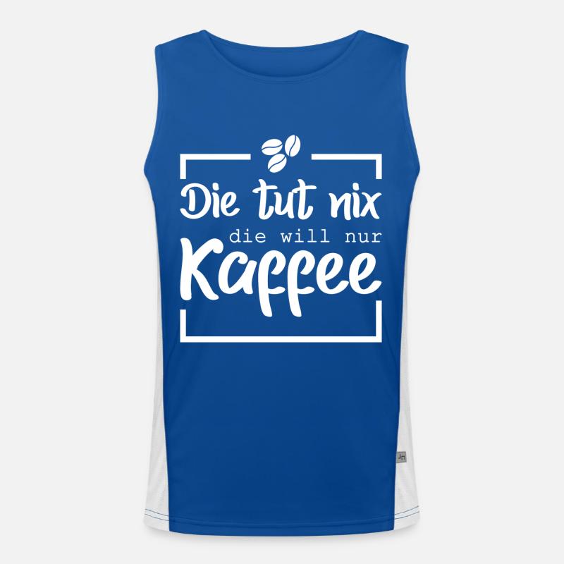 Die tut nix die will nur Kaffee Funktionelles Kontrast-Tank Top für Männer 