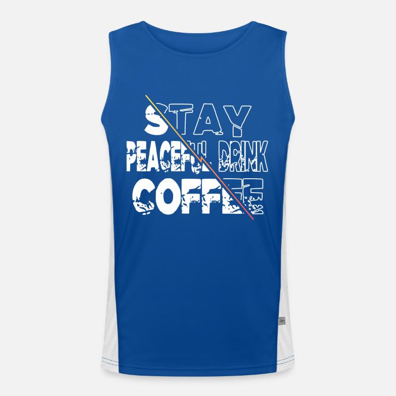 latte cool statement drinking mug caffeine jokes Funktionelles Kontrast-Tank Top für Männer 