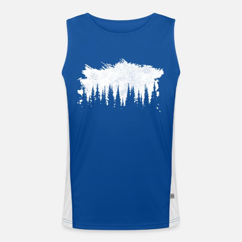 Forest Retro Gift Trees Men's Functional Contrast Tank Top 