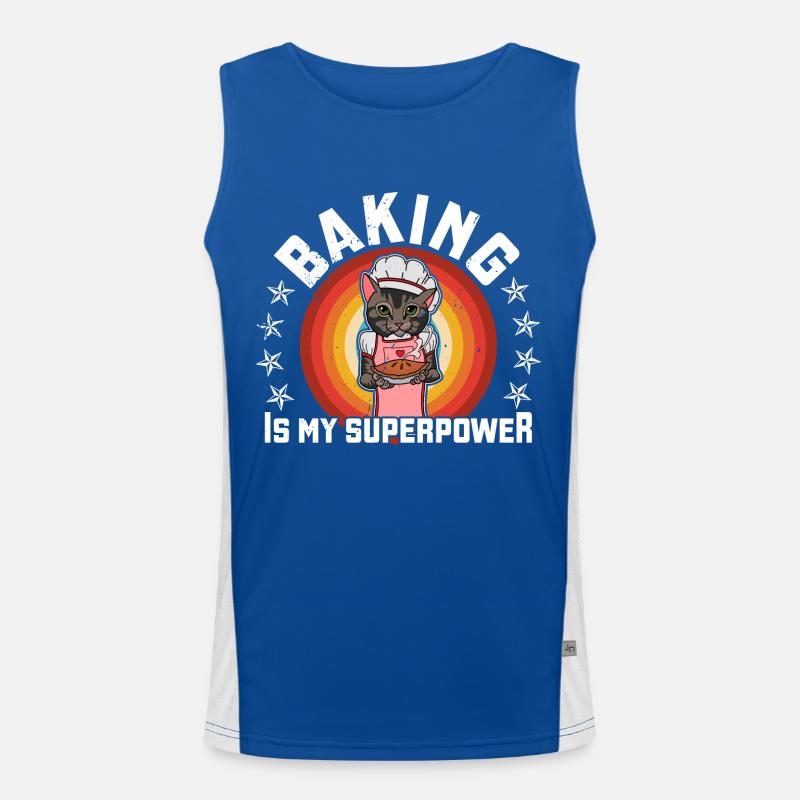 Baker Cat Cake Food Baking Hobby Dire Débardeur respirant contrasté Homme 
