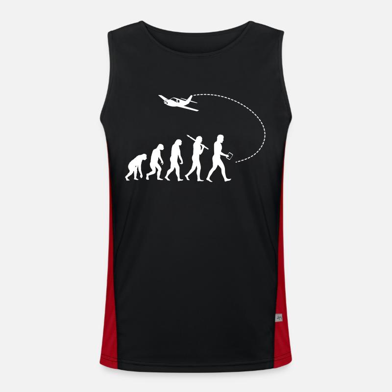 Evolution of the pilot - Men's Functional Contrast Tank Top - black/red