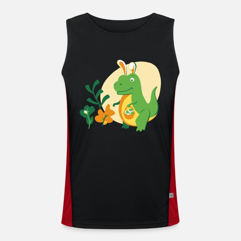 Easter Bunny T-Rex Men's Functional Contrast Tank Top 