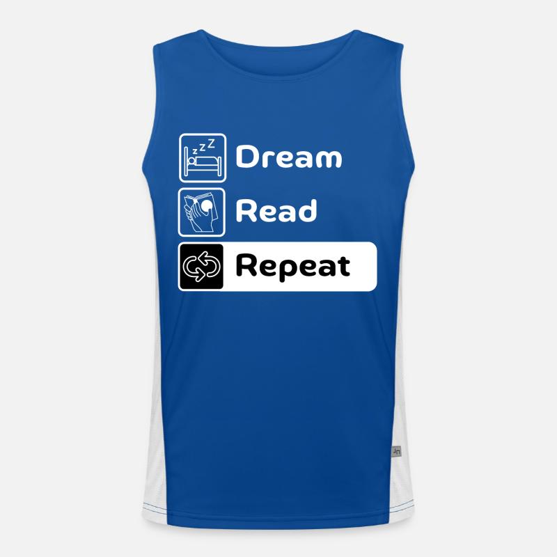 Dream Read Repeat Funktionelles Kontrast-Tank Top für Männer 