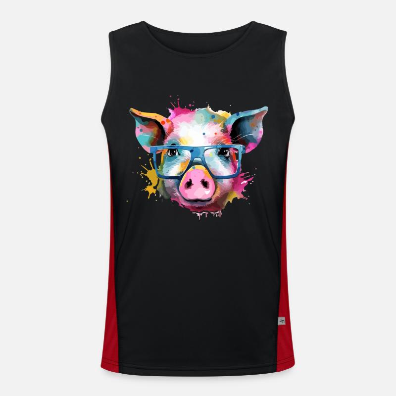 Jim das Schwein Funktionelles Kontrast-Tank Top für Männer 