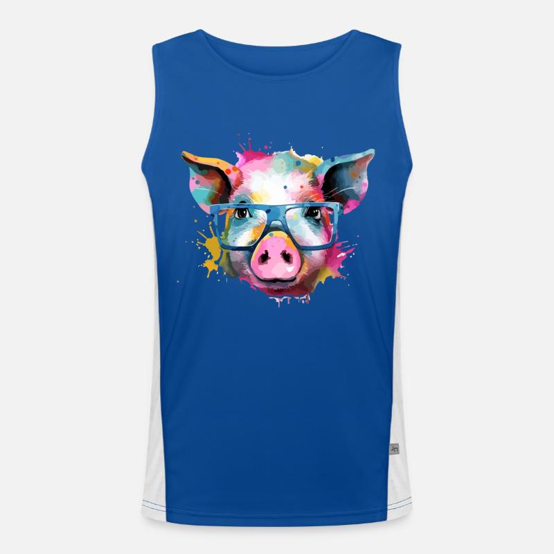 Jim das Schwein Funktionelles Kontrast-Tank Top für Männer 