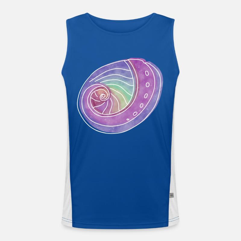 "Abalone", Boho Line Art Design, Serie "Shells" Funktionelles Kontrast-Tank Top für Männer 