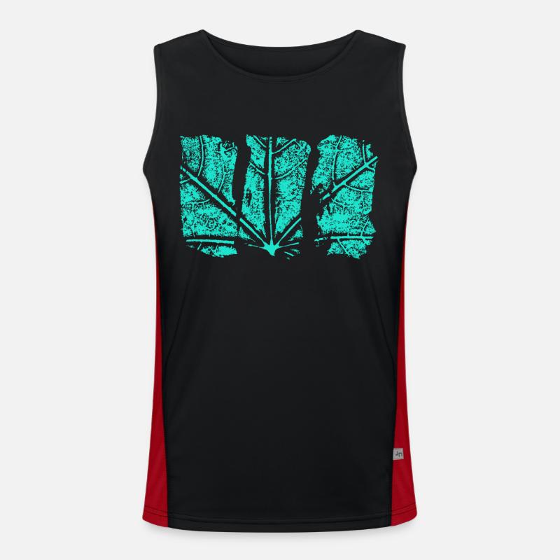 Leaves Structure - Abstract Pattern Men's Functional Contrast Tank Top 