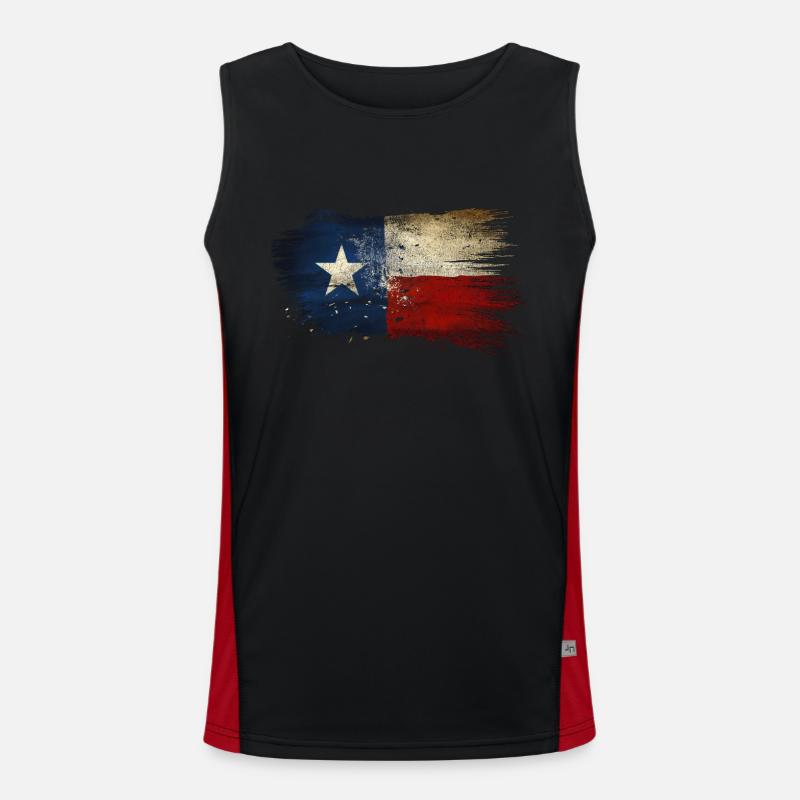 Grunge Texas flag Men's Functional Contrast Tank Top 