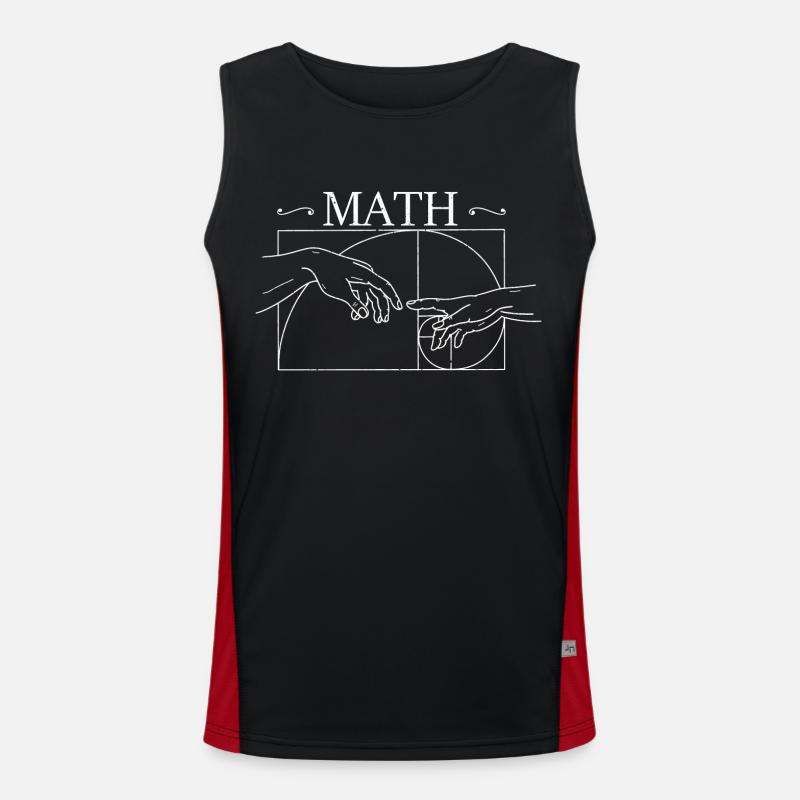 Fibonacci Numbers Math Art Geometry Geek Men's Functional Contrast Tank Top 
