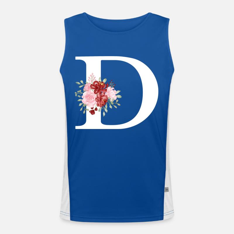 Roter Blumenbuchstabe D Funktionelles Kontrast-Tank Top für Männer 