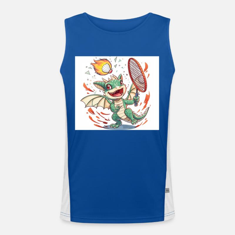 Badminton Drache Funktionelles Kontrast-Tank Top für Männer 