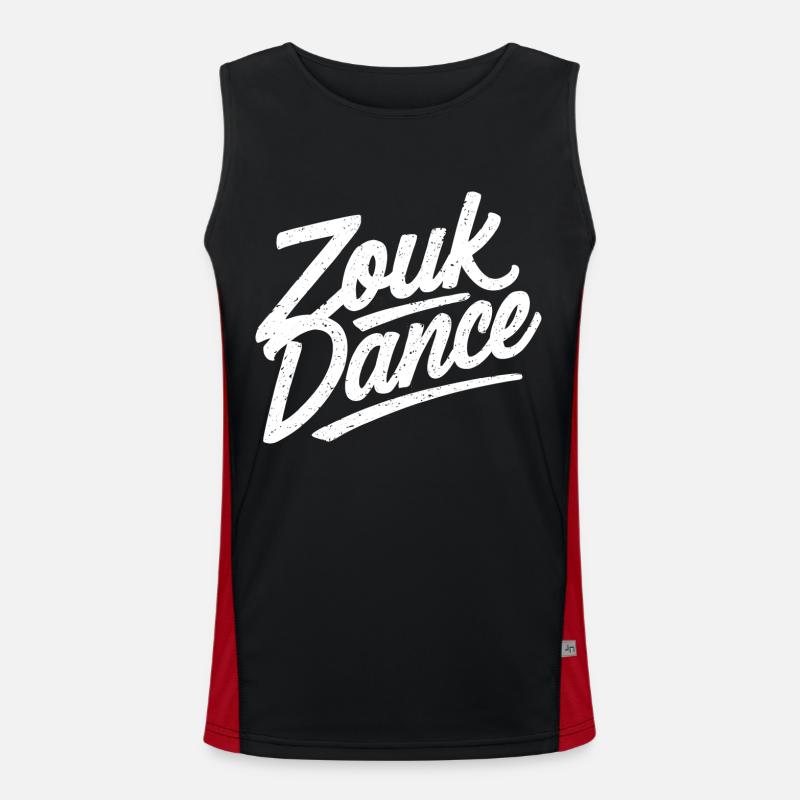 Zouk Dance Gift - Men's Functional Contrast Tank Top  - black/red