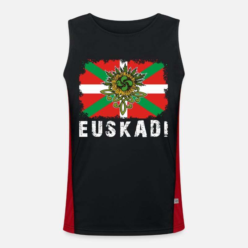 Euskal Herria Spanien Lauburu Baskisch Land Funktionelles Kontrast-Tank Top für Männer 