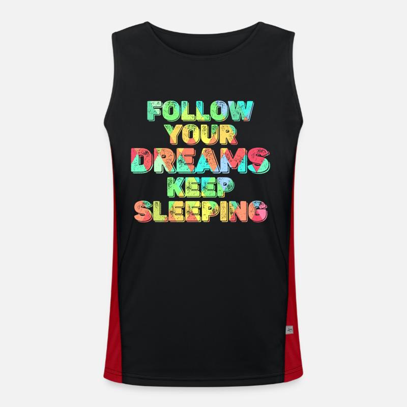 Keep Your Dreams Keep Sleeping - Men's Functional Contrast Tank Top - black/red