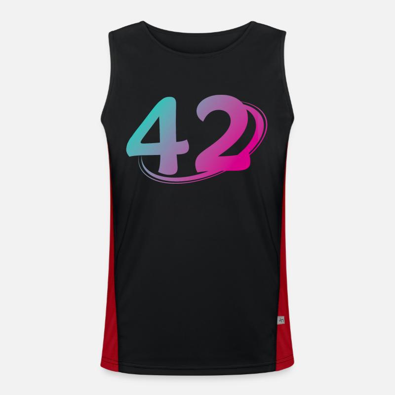 Nummer 42 mehrfarbig Funktionelles Kontrast-Tank Top für Männer 