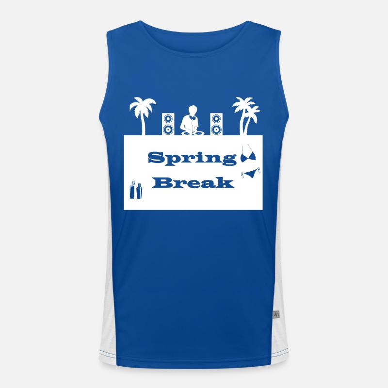 spring break blanc Débardeur respirant contrasté Homme 