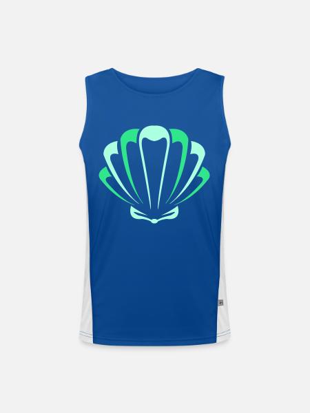 muschel - Funktionelles Kontrast-Tank Top für Männer  - Royal/Weiß - Vorne