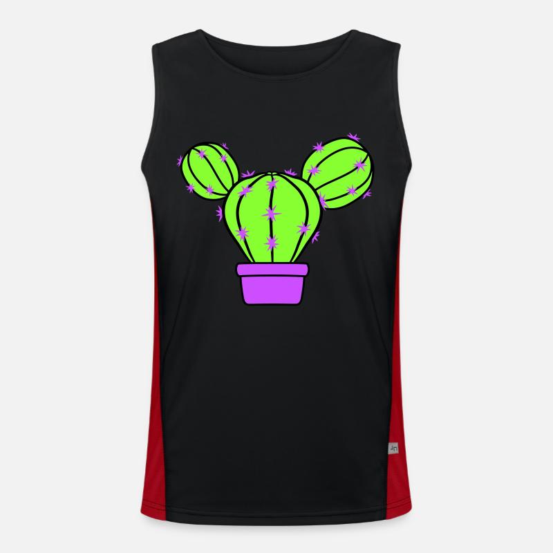 Small Cactus Spines Desert Cacti Flower Pot Men's Functional Contrast Tank Top 