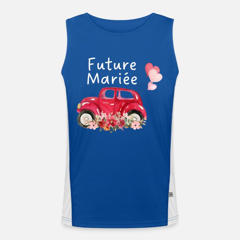 Braut in spe Auto Blumen Braut Funktionelles Kontrast-Tank Top für Männer 