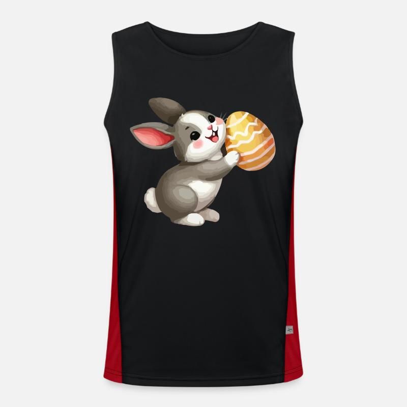bunny rabbit easter - Men's Functional Contrast Tank Top  - black/red