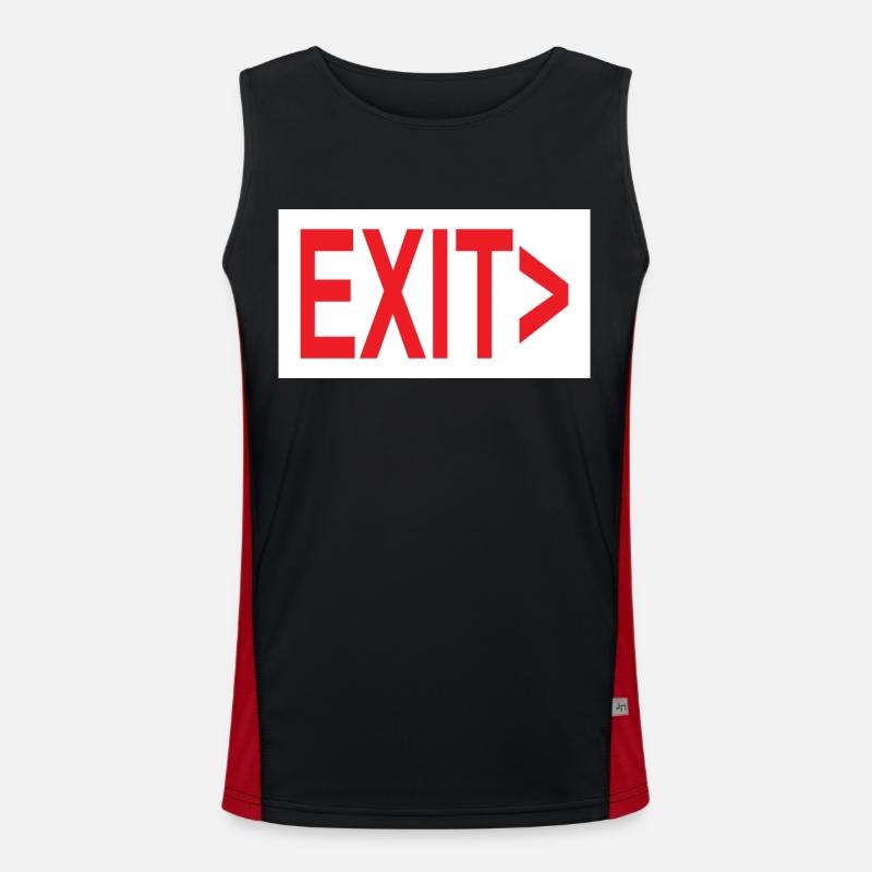 Exit / Exit / Emergency Exit - Men's Functional Contrast Tank Top - black/red