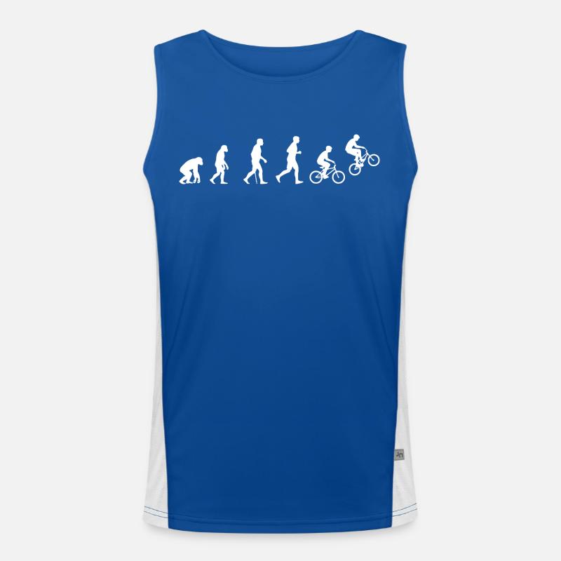 Evolution des BMX Action Fahrradfahrens Funktionelles Kontrast-Tank Top für Männer 