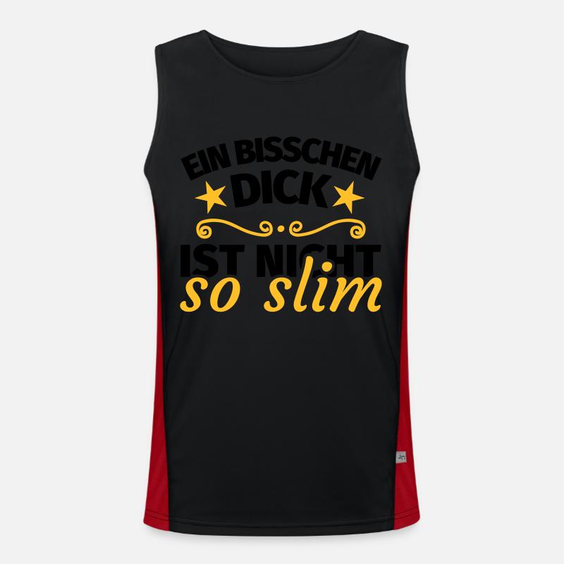 Dick Übergewicht lustig Spruch Funktionelles Kontrast-Tank Top für Männer 
