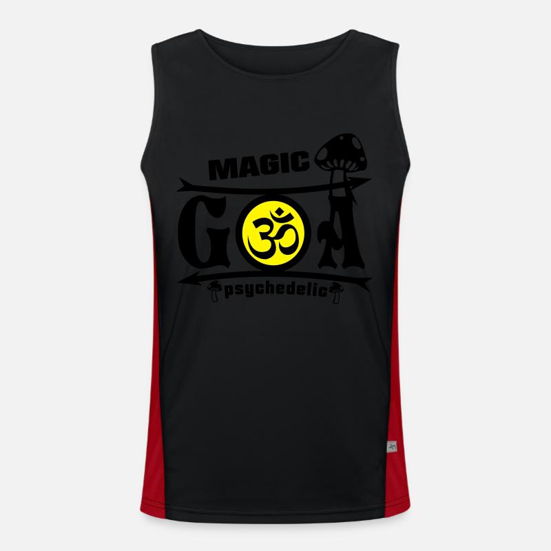 MAGIC GOA Psychedelic Funktionelles Kontrast-Tank Top für Männer 