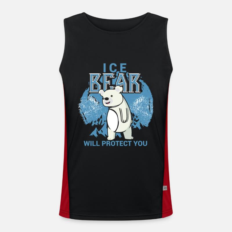Polar bear bear ice climate protection polar bear climate change Men's Functional Contrast Tank Top 