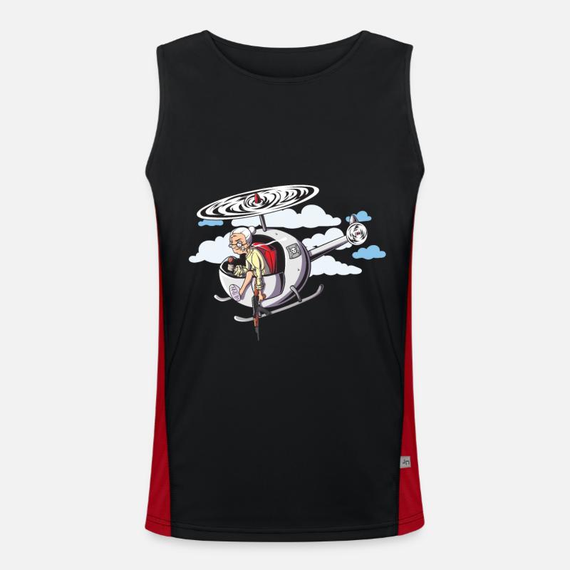 Oma Im Hubschrauber Funktionelles Kontrast-Tank Top für Männer 