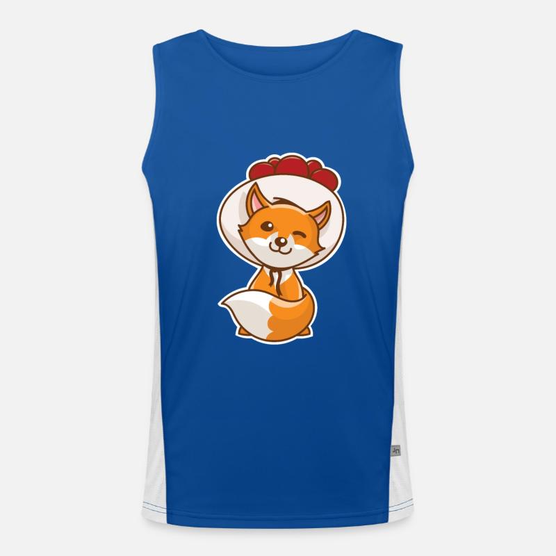 Fuchs Bollenhut Black Forest Red Fox Reineke Men's Functional Contrast Tank Top 