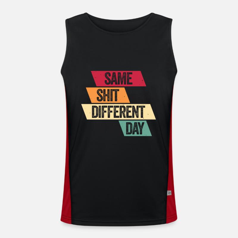 Same Shit - Different Day - Men's Functional Contrast Tank Top  - black/red