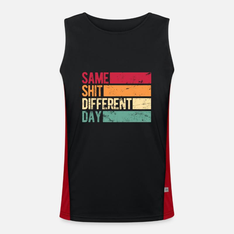 Same Shit - Different Day - Men's Functional Contrast Tank Top  - black/red