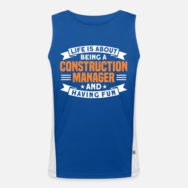 Construction Manager Construction Supervisor Construction Project Gift Men's Functional Contrast Tank Top 