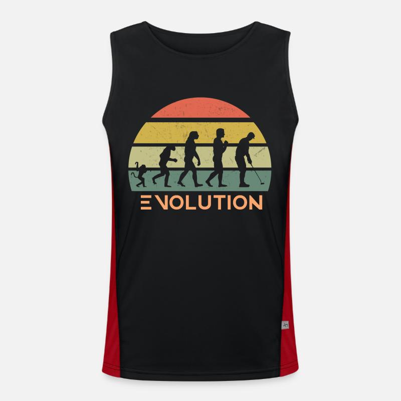 Retro Golf Evolution Funktionelles Kontrast-Tank Top für Männer 
