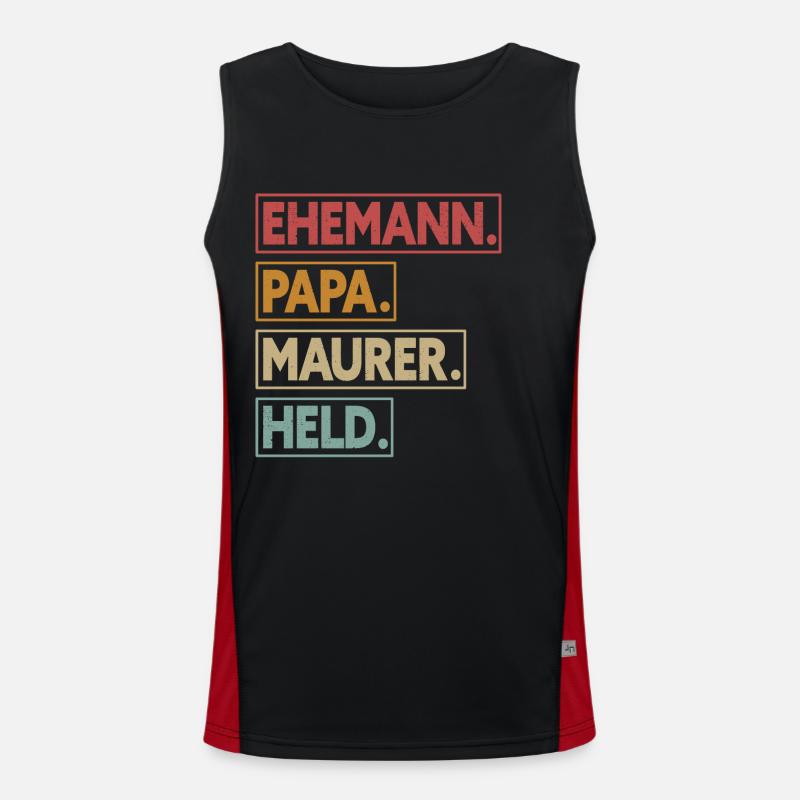 Ehemann Papa Maurer Held Funktionelles Kontrast-Tank Top für Männer 