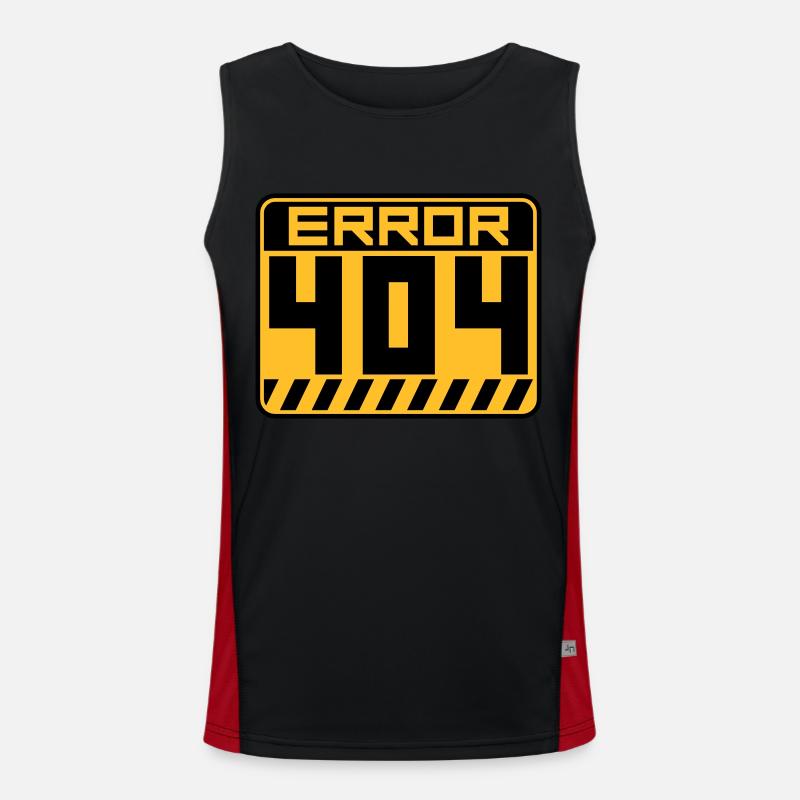 Error 404 Shield Warning - Men's Functional Contrast Tank Top  - black/red