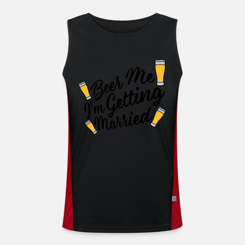 Beer Me Getting Married Men's Functional Contrast Tank Top 