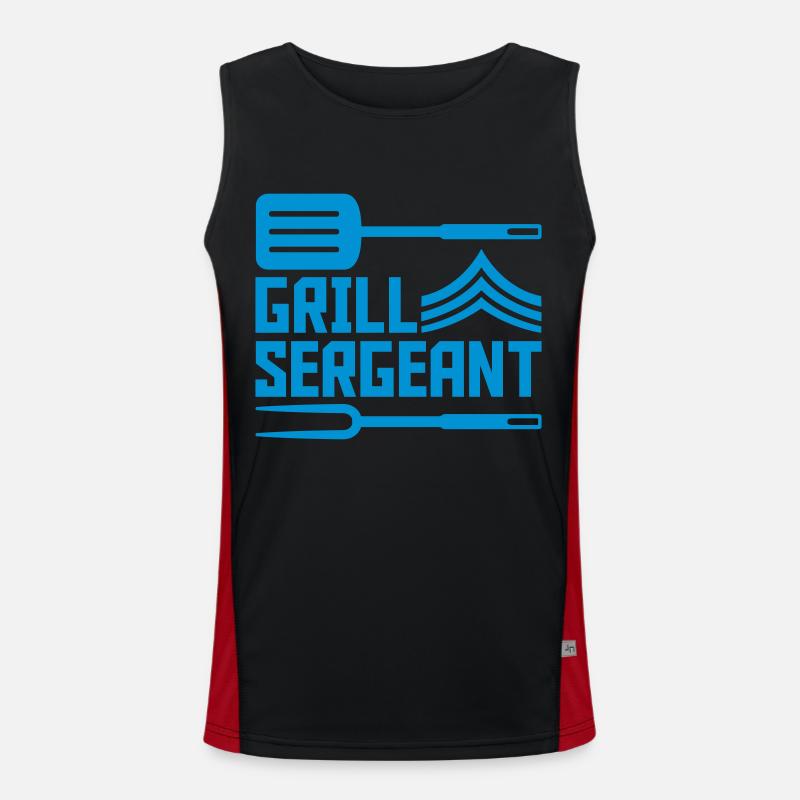 Grill Sergeant Pan Turner Grill Fork Men's Functional Contrast Tank Top 