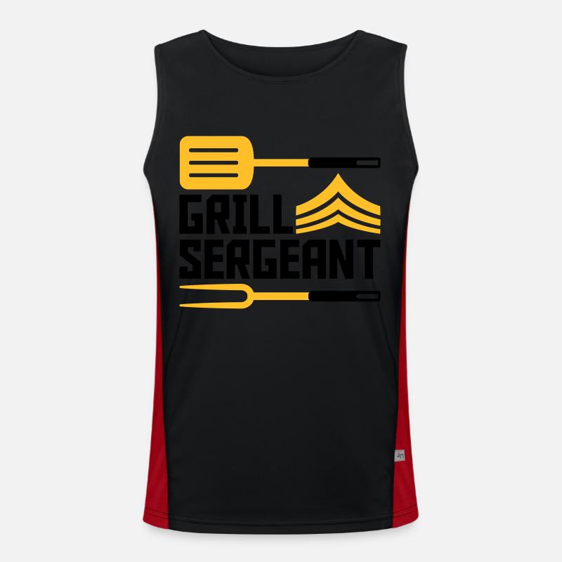 Grillmeister Grill Sergeant BBQ Funktionelles Kontrast-Tank Top für Männer 