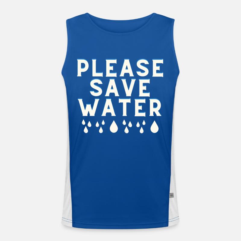 Please save water - watterdrops Débardeur respirant contrasté Homme 