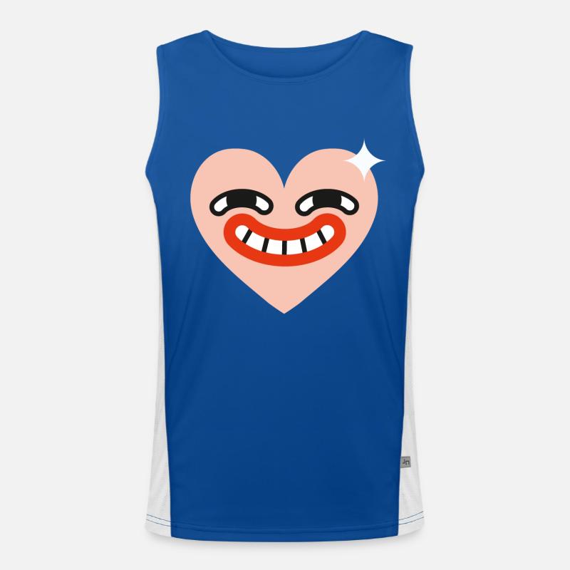 Süsses Herz mit frechen Gesicht Funktionelles Kontrast-Tank Top für Männer 