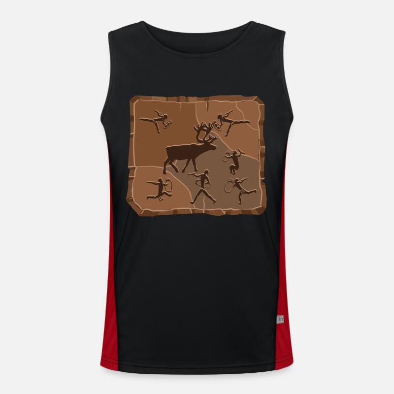 Hirsch Steinzeit Funktionelles Kontrast-Tank Top für Männer 